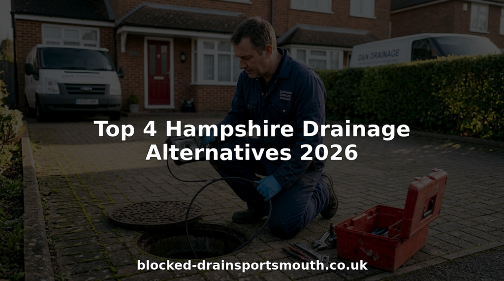 Drainage engineer inspecting outdoor drain Hampshire